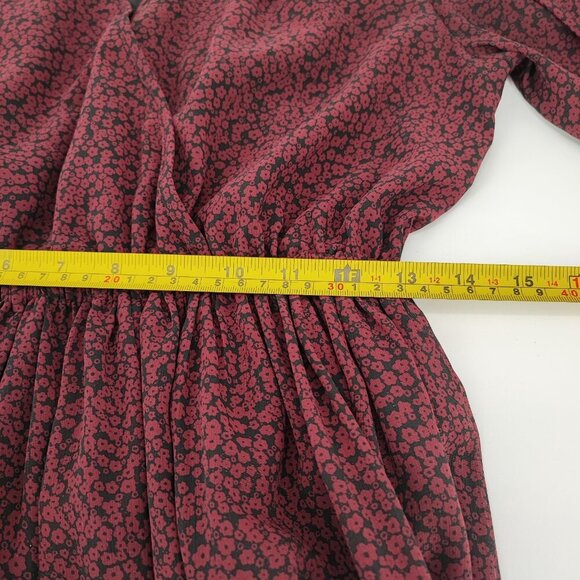 Madewell Women's Carbernet Starr Red Pleated Mini Dress Size M - Picture 7 of 9